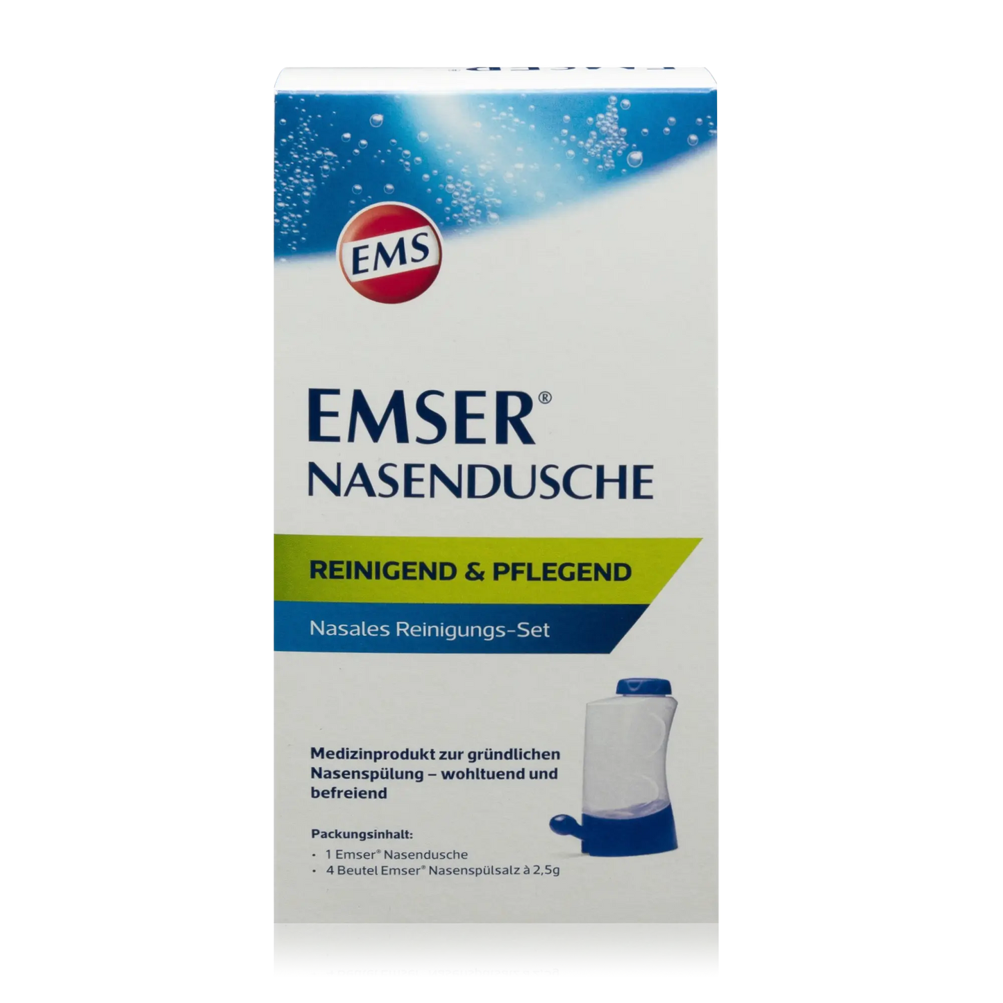 Emser Nasendusche mit 4 Beuteln Nasenspülsalz - Nasales Reinigungs-Set (1 St.)