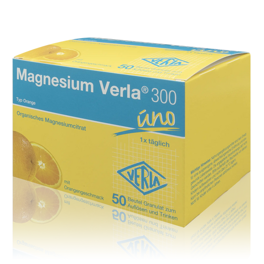 Magnesium Verla 300 uno - Organisches Magnesiumcitrat mit Orangengeschmack (50 St.)