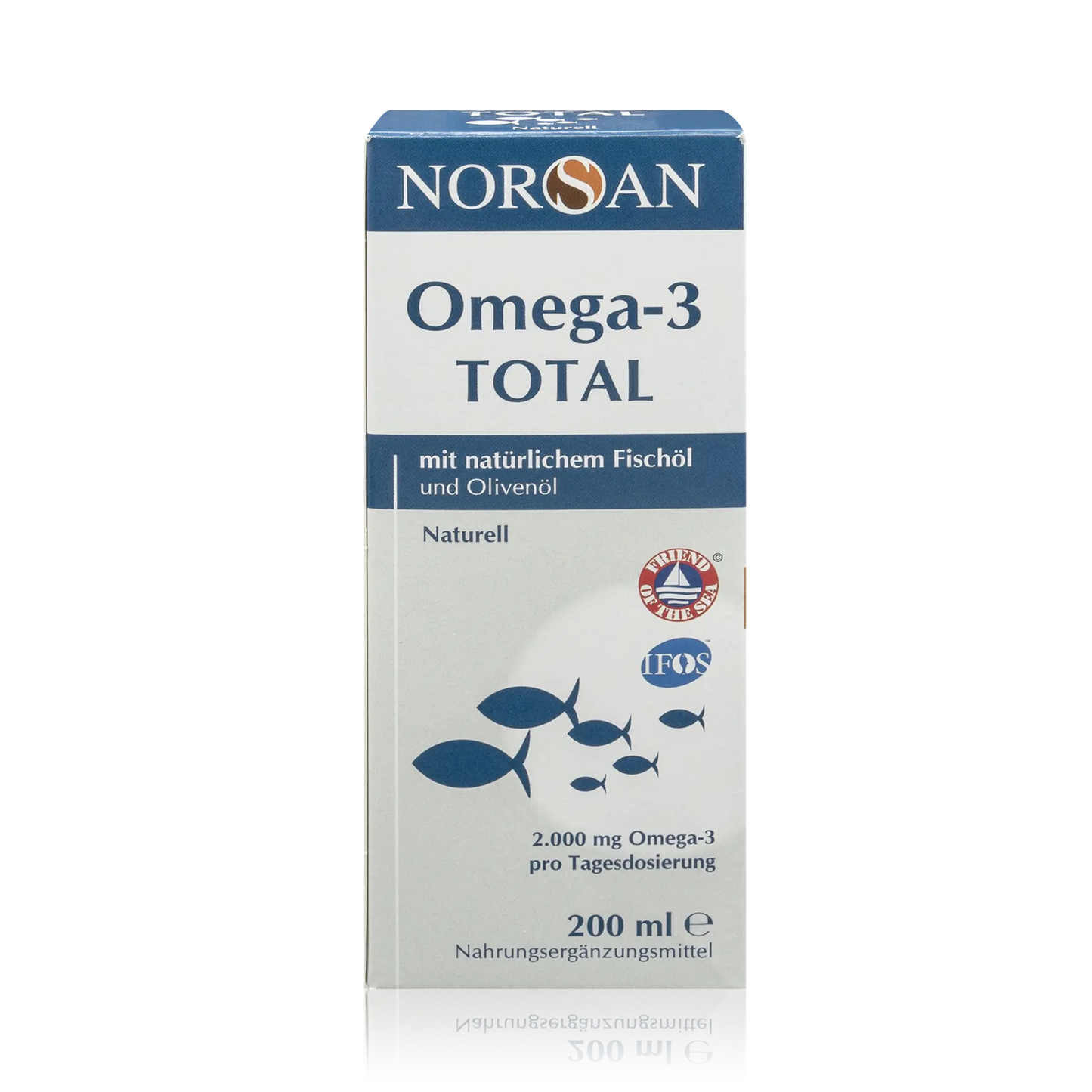 Norsan Omega 3 Total mit natürlichem Fischöl und Olivenöl - Natürlicher Geschmack (200ml)