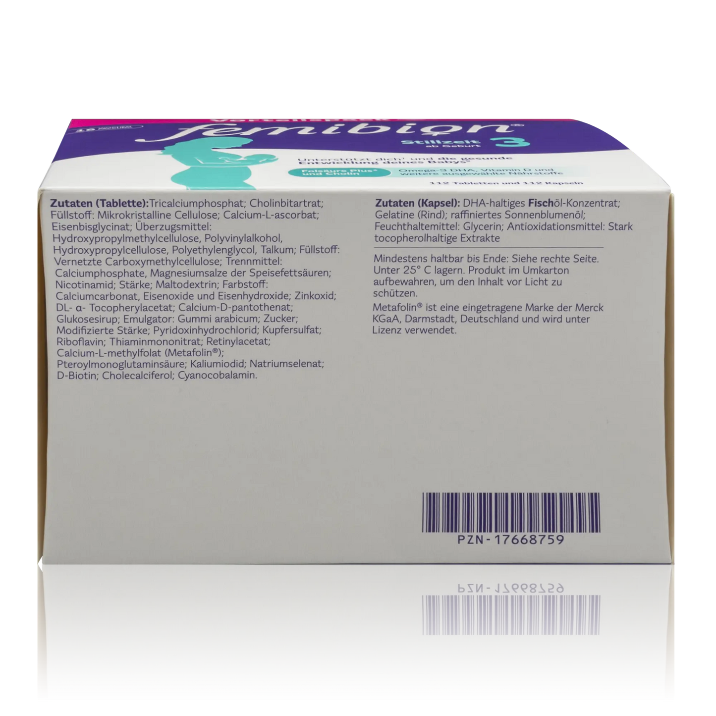 Femibion 3 Stillzeit Vorteilspack - Vitamine und Mineralstoffe (16 Wochen Packung) (112 Tabletten/112 Kapseln)