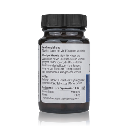 Curcumin + Piperin von Teresa KS - Vegane Kombination aus Gelbwurz Extrakt und schwarzem Pfeffer Extrakt - Hergestellt in Deutschland (60 St.)