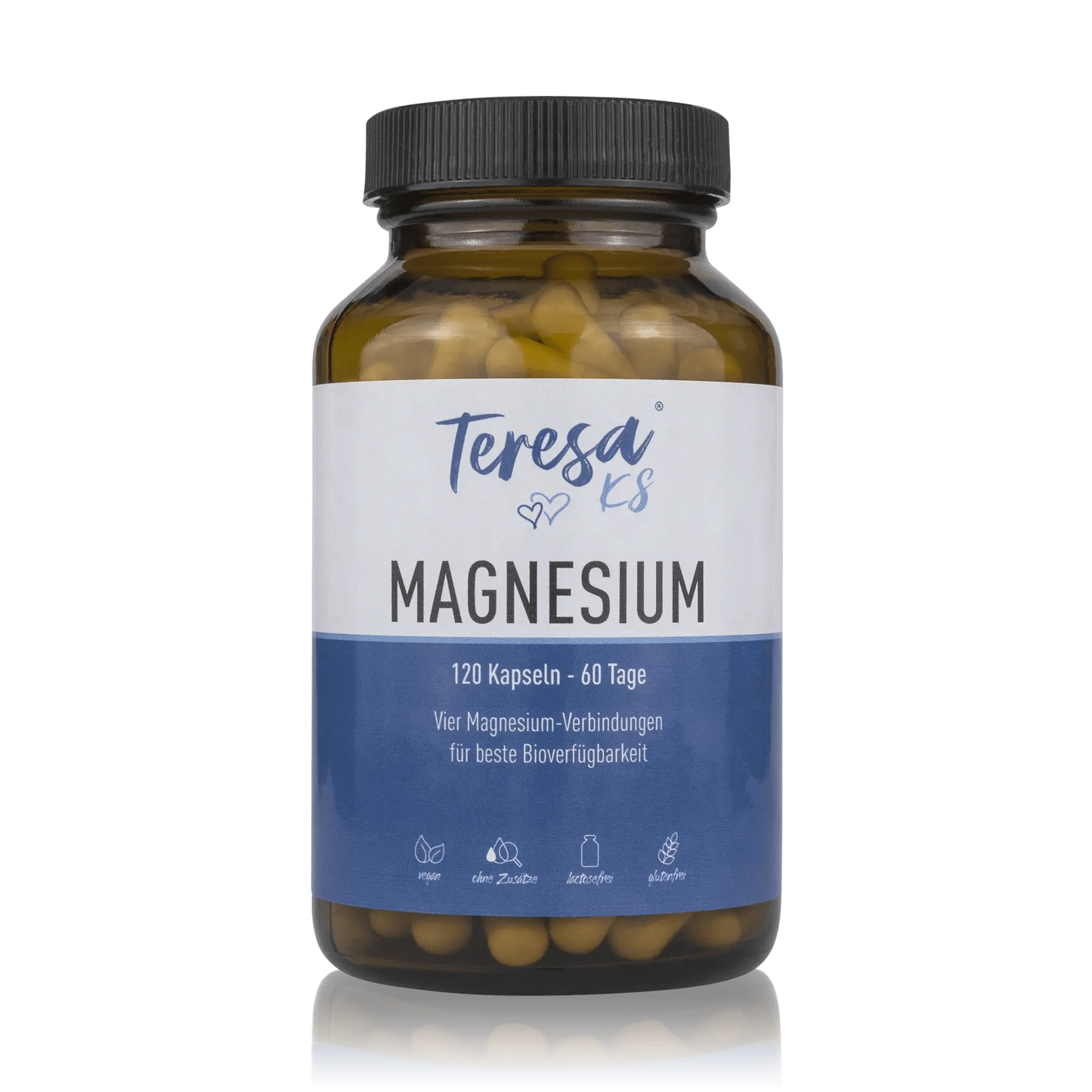 Magnesium 300mg - 120 vegane Kapseln von Teresa KS - ROTE.PLACE