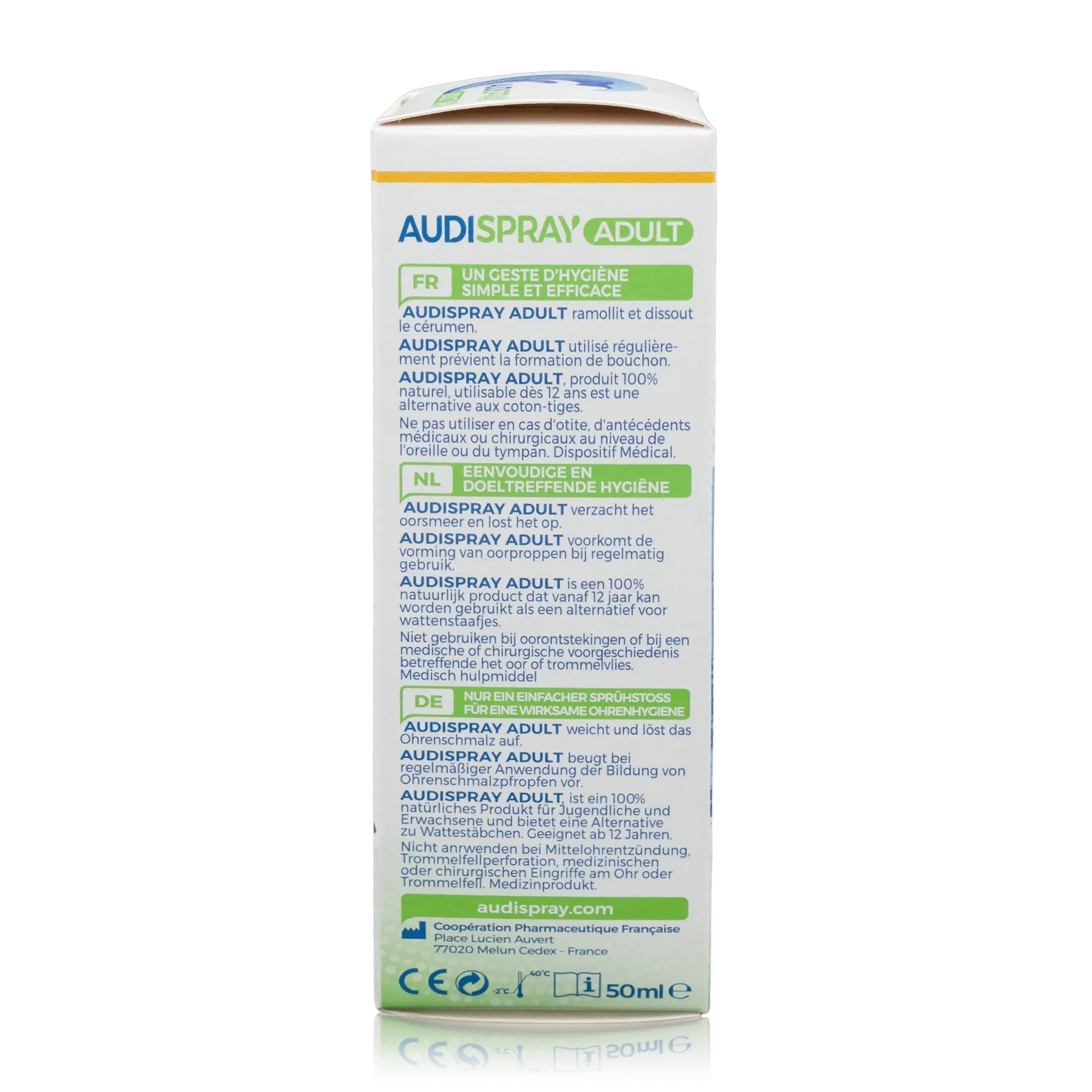 Audispray Adult Ohrenhygiene mit 100% gereinigtem Meerwasser (50ml) - ROTE.PLACE